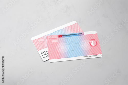 European permanent residence card on isolated white background
