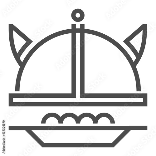 Swedish cuisine, square line vector icon.