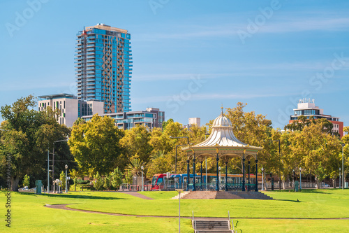 Adelaide city rotunda at Elder Park on a bright day, South Australia photo