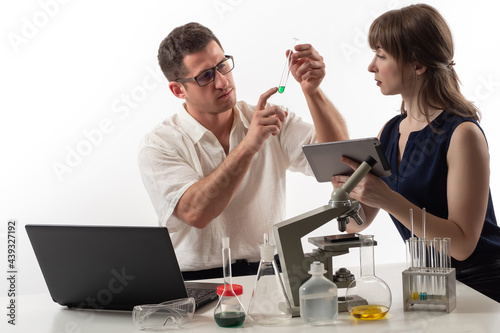 Modern scientists in labora...