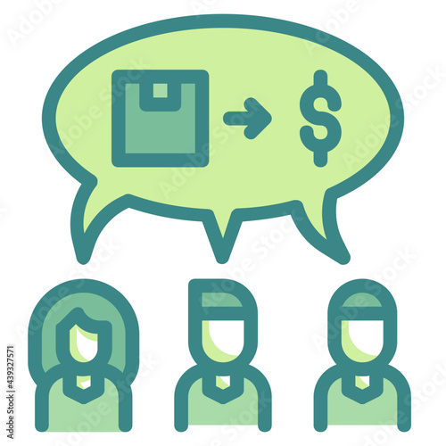 brainstorm green twotone line icon