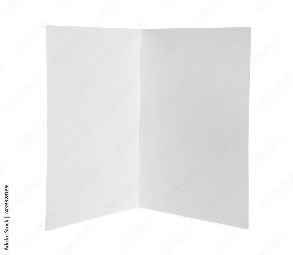 Open blank paper brochure isolated on white. Mockup for design Open blank paper brochure isolated on white. Mockup for design