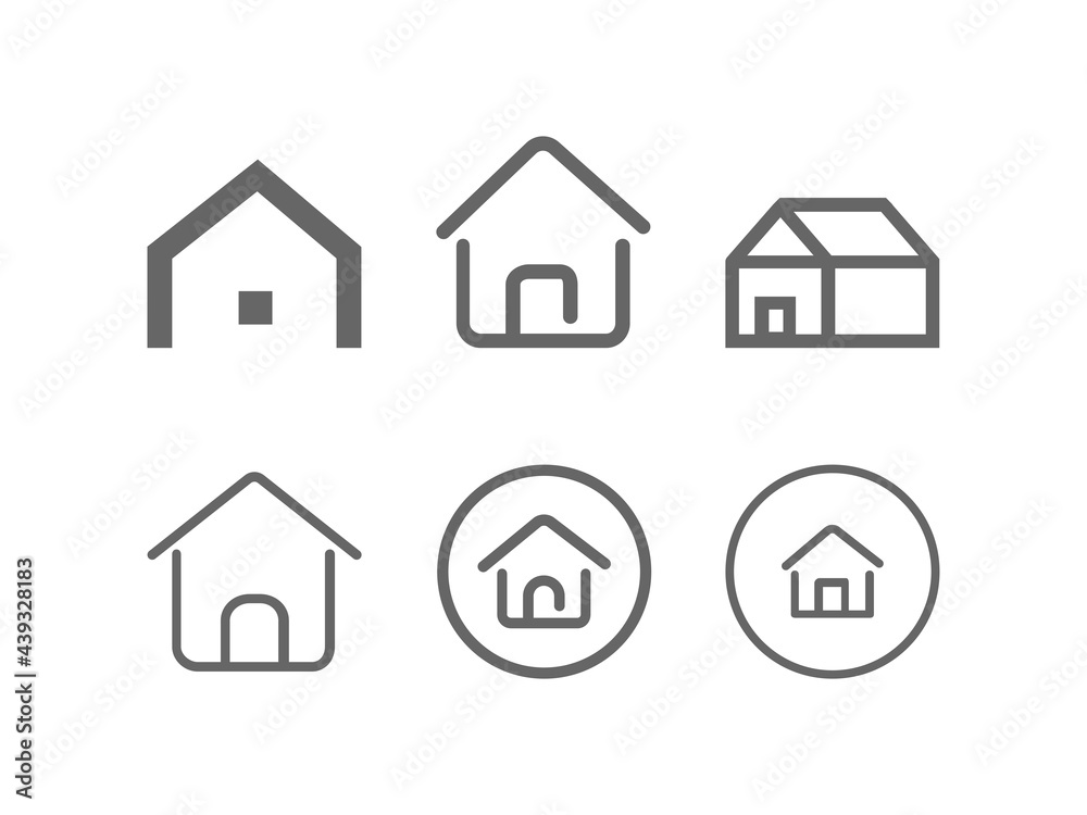 Home web icon set. House logo