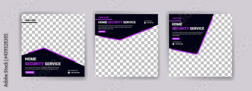 Home security service. Social media post for IoT business.