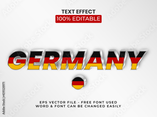 Germany text effect flag style - Editable text effect vector illustration. photo