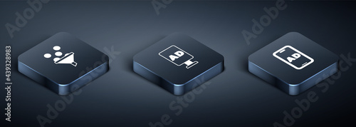 Set Isometric Lead management, Advertising and icon. Vector