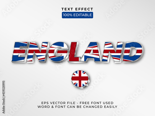 England text effect style - Editable text effect vector illustration.