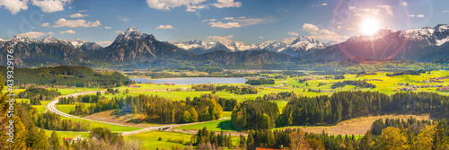 Panorama Landschaft im Allgäu am Forggensee © Wolfilser