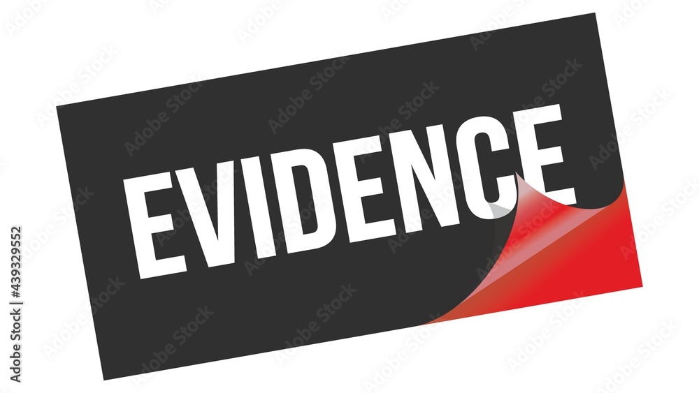 EVIDENCE text on black red sticker stamp. EVIDENCE text on black red sticker stamp.