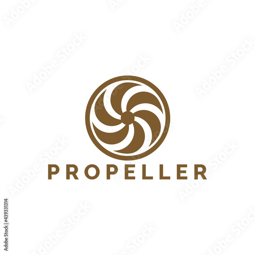 Circle swirl rotate air propeller techonology logo template in flat design monogram illustration  