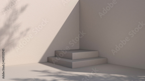 Background rendering with 3d podium and wall scene abstract background. 3D illustration  3D rendering 