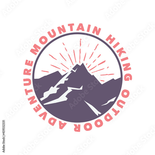 Wallpaper Mural logo design mountain hiking outdoor adventure with mountain flat illustration Torontodigital.ca