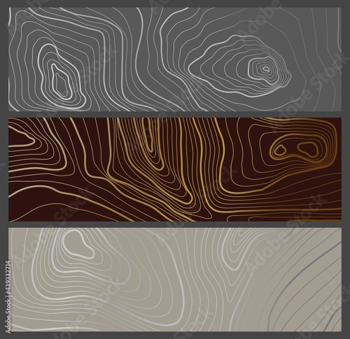 Topographic background. Contouring topographics, abstract mapping graphic landscape. Black map texture, dark gold line nature vector banners