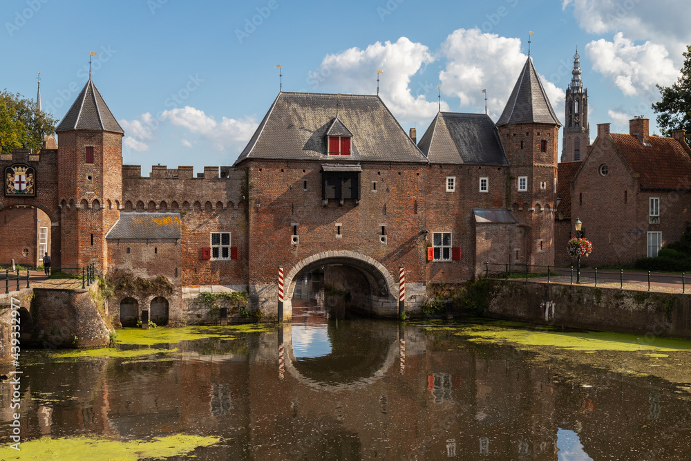 Historic Land- and watergate the Koppelpoort in Amersfoort; the Netherlands.