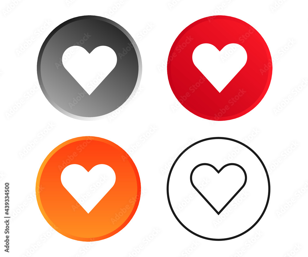 colorful heart icon set template.
colorful heart icon set template.