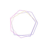 Frame polygonal line shape gradient neon. Frame, Element for design, web design, logo. Vector isolated.