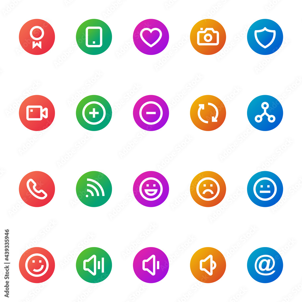 Gradient icons for social networks. Gradient icons for social networks.