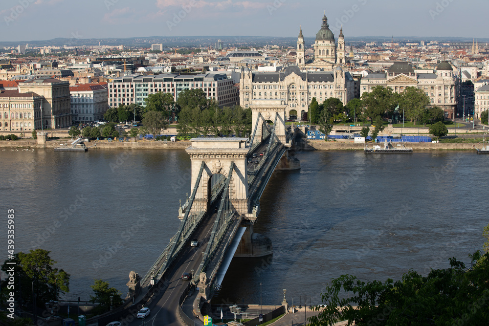 Landscape with the city of Budapest - Hungary seen from the hill. It is an image of the city from above