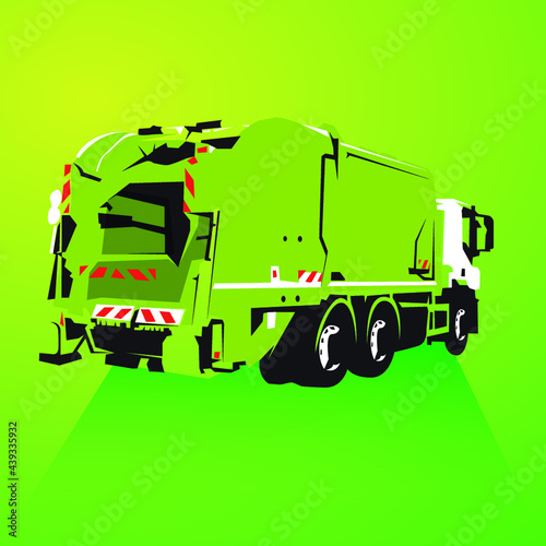 Le camion à ordures, camion-poubelle, camion poubelle  collecte, transport des ordures photo