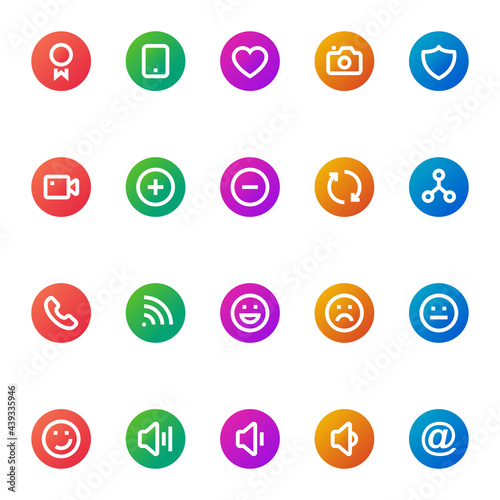 Gradient icons for social networks.
