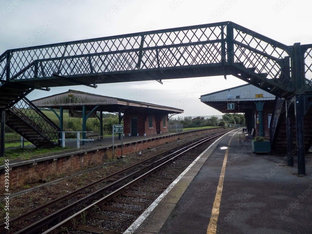 brading station footbridge on the Isle of Wight Hampshire England brading station footbridge on the Isle of Wight Hampshire England
