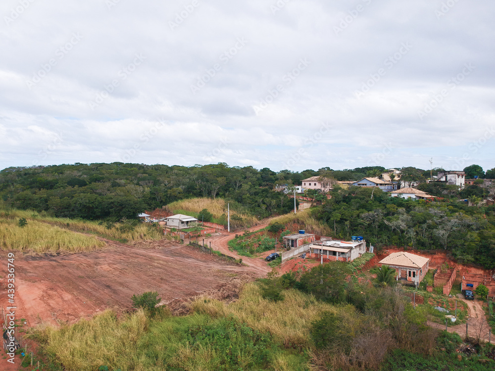 Aerial drone view of the city of Araruama, in the Lagos region of Rio de Janeiro. Partly cloudy day. Aerial drone view of the city of Araruama, in the Lagos region of Rio de Janeiro. Partly cloudy day.