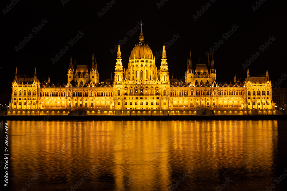Parliament of Budapest - Hungary illuminated at night