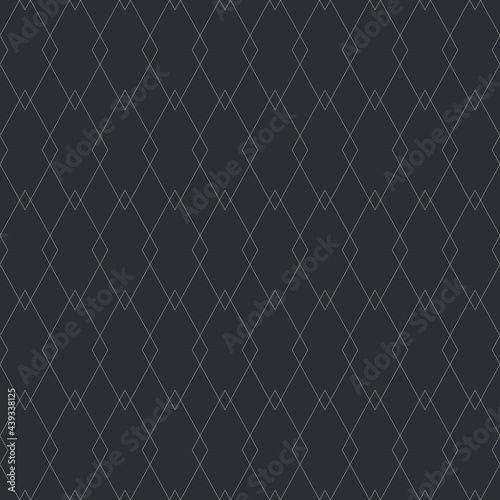Vector seamless geometric pattern - dark grid texture. Stylish ornamental background