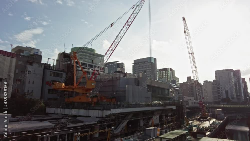 東京都千代田区御茶ノ水の建設現場と都市景観 東京都千代田区御茶ノ水の建設現場と都市景観