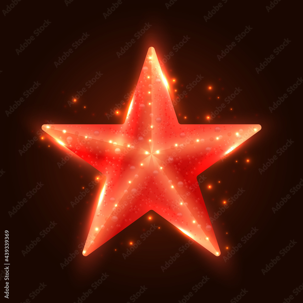 Glowing isolated starfish in a realistic style. Marine icon . Summer vector illustration. Underwater animals, west coast, wild ocean life for marine design. Vacation. 3d element for footages. Glowing isolated starfish in a realistic style. Marine icon . Summer vector illustration. Underwater animals, west coast, wild ocean life for marine design. Vacation. 3d element for footages.