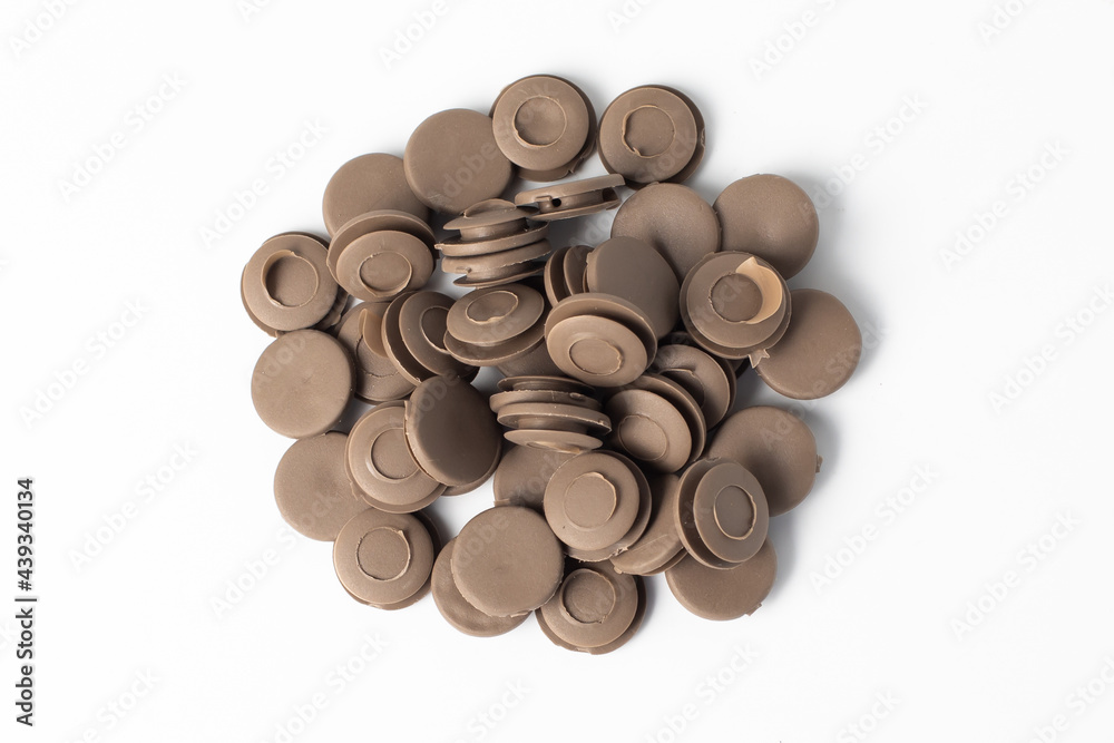 Plastic caulk for aluminum window and door nut. Hardware for aluminium door and window, Banner background and texture concept. Plastic caulk for aluminum window and door nut. Hardware for aluminium door and window, Banner background and texture concept.