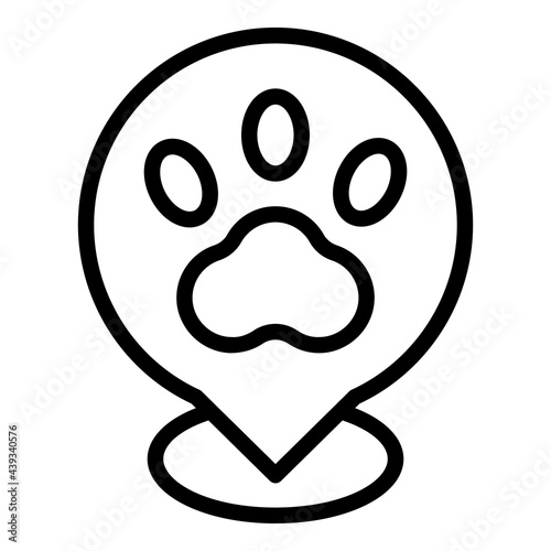 Veterinary clinic location icon. Outline Veterinary clinic location vector icon for web design isolated on white background