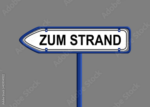 Wegweiser nach links zum Strand