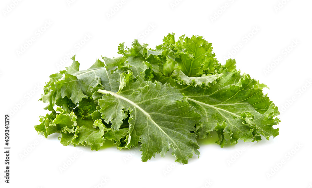 Green leaf of kale isolated on white background. Green leaf of kale isolated on white background.