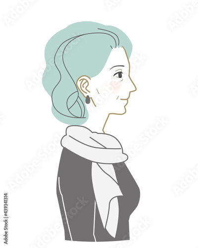 Side view Western beauty grandma