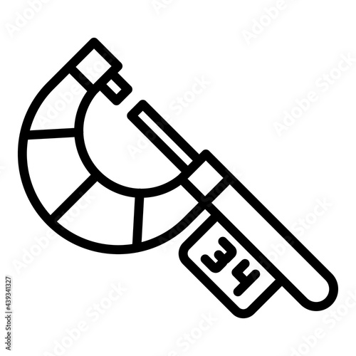 Digital micrometer precision icon. Outline Digital micrometer precision vector icon for web design isolated on white background
