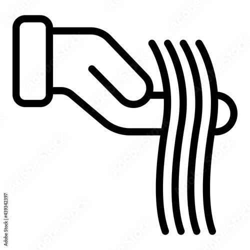 Curly hair cutting icon. Outline Curly hair cutting vector icon for web design isolated on white background