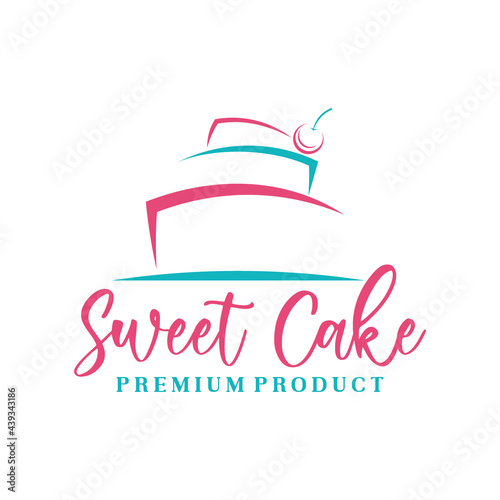 Sweet Cake Logo. Cake Shop Logo Design vector