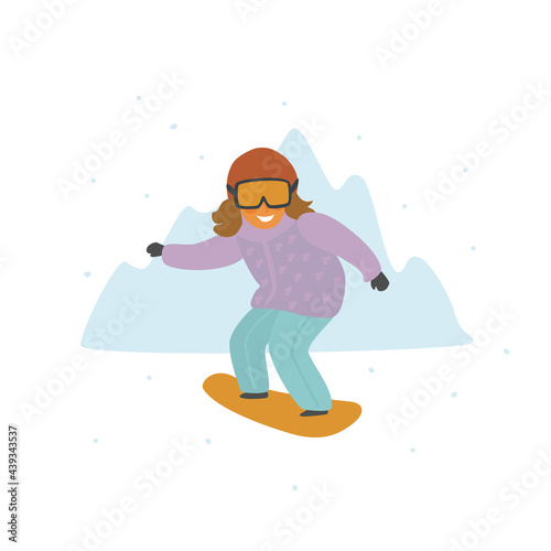 cute girl snowboarding