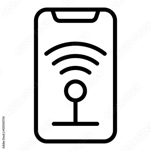 Wifi phone internet icon. Outline Wifi phone internet vector icon for web design isolated on white background