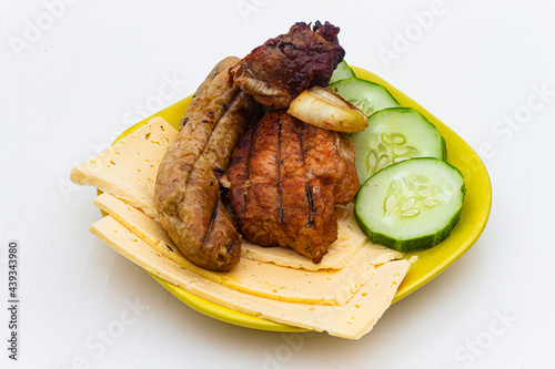 grilled steak with vegetables