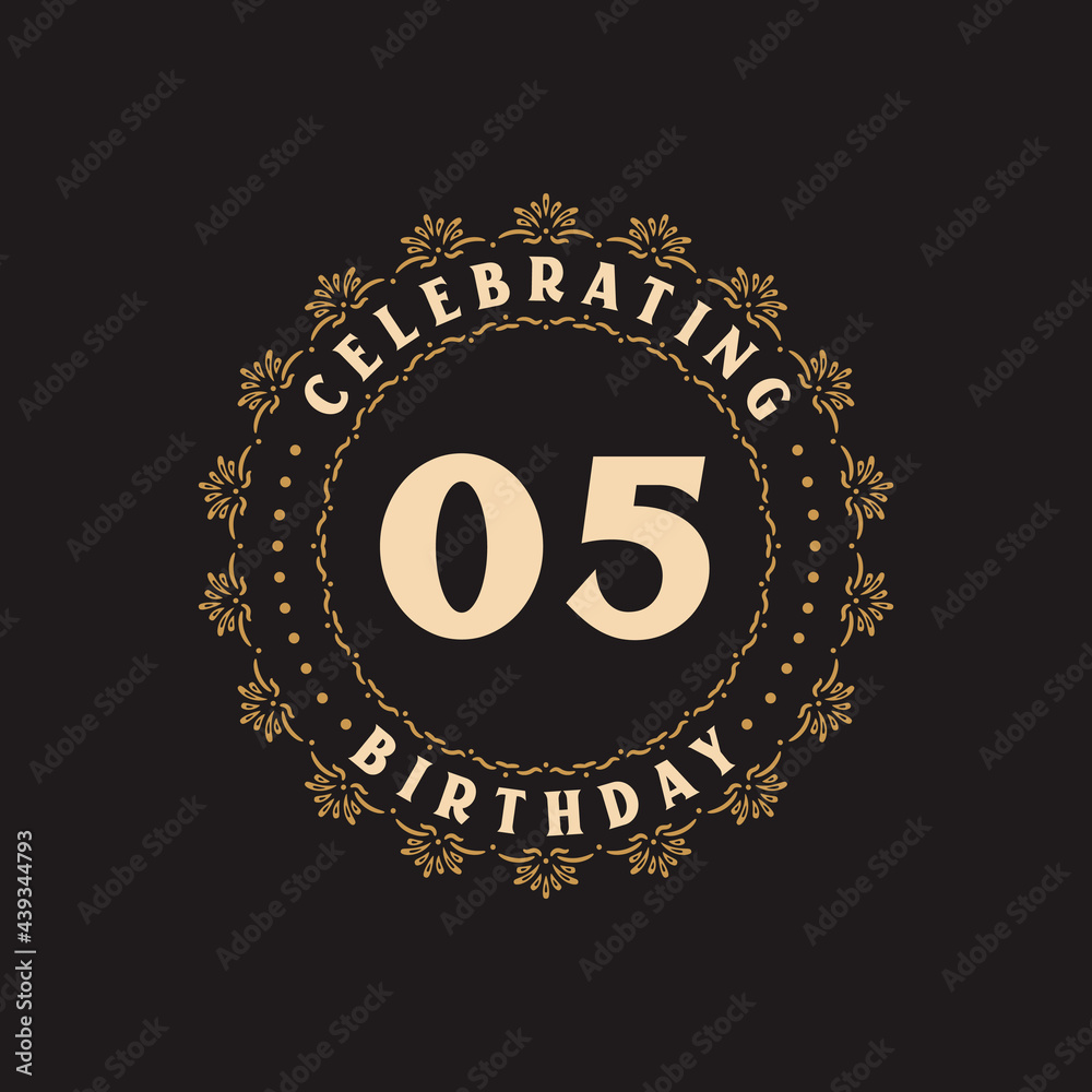 5 Birthday celebration, Greetings card for 5 years birthday