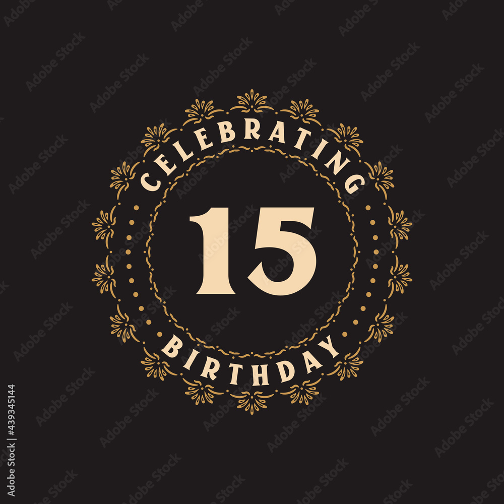 15 Birthday celebration, Greetings card for 15 years birthday