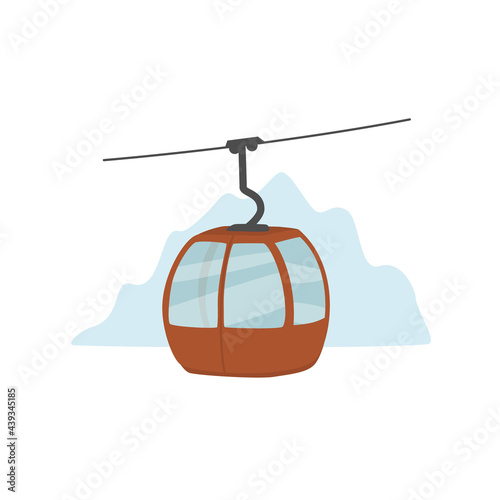 ski lift gondola isolated vector illustration graphic