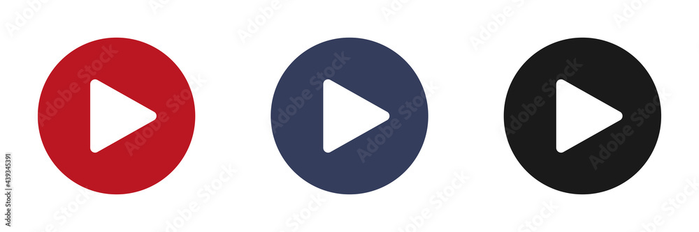 Play button icons set. Video-audio player. Vector illustration. Isolated on white background. Play button icons set. Video-audio player. Vector illustration. Isolated on white background.