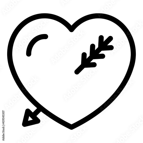 Gender identity heart icon. Outline Gender identity heart vector icon for web design isolated on white background