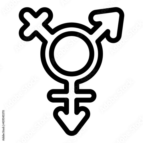 Gender identity lesbian icon. Outline Gender identity lesbian vector icon for web design isolated on white background