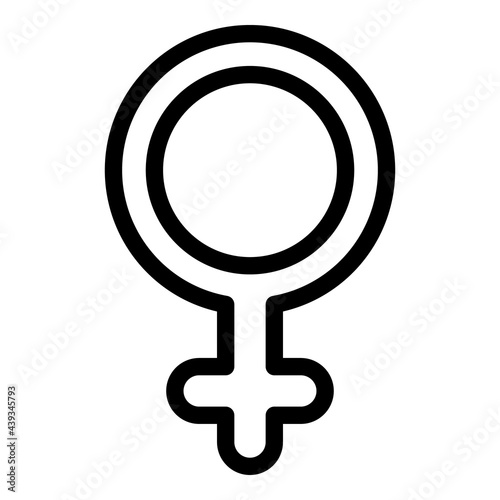 Gender identity female icon. Outline Gender identity female vector icon for web design isolated on white background