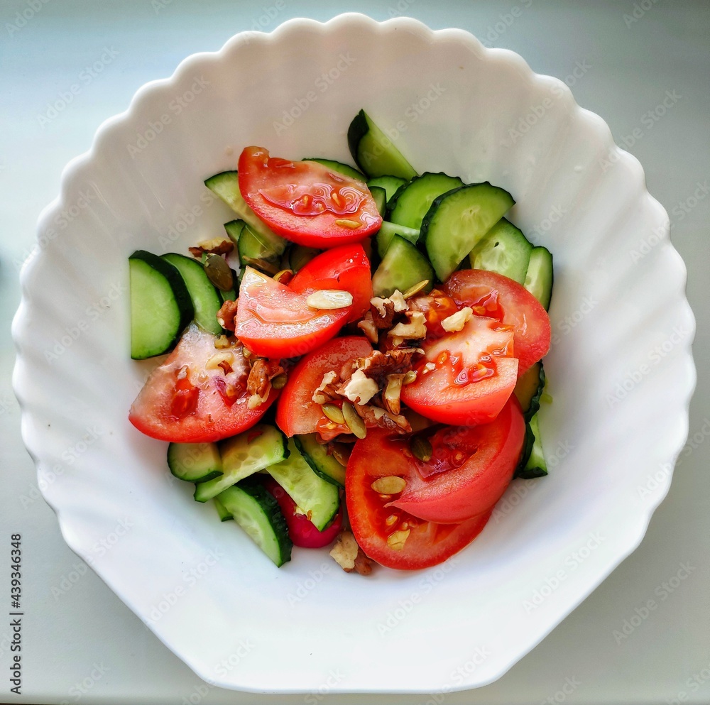 salad with tomatoes and cucumber salad with tomatoes and cucumber