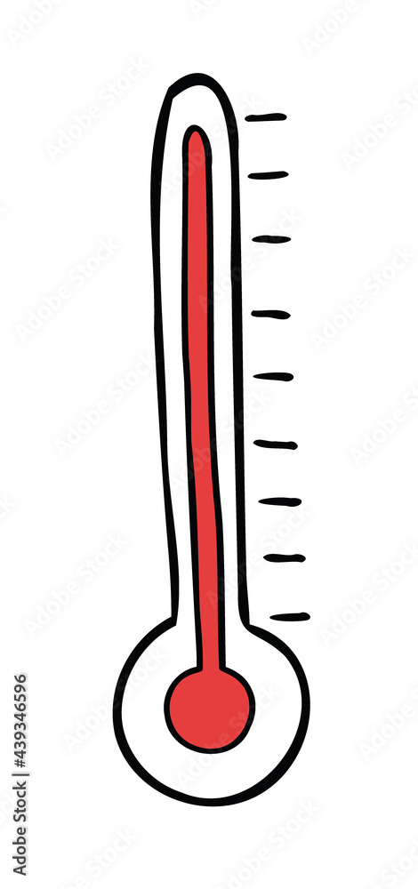 Cartoon vector illustration of thermometer and high temperature Cartoon vector illustration of thermometer and high temperature